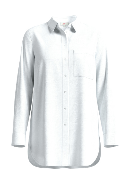 Длинная льняная блуза белого цвета S.Oliver