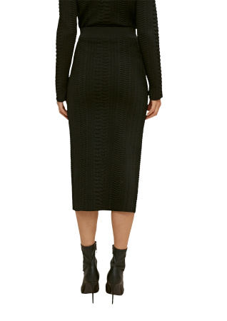 Фактурная черная юбка из смеси вискозы Comma