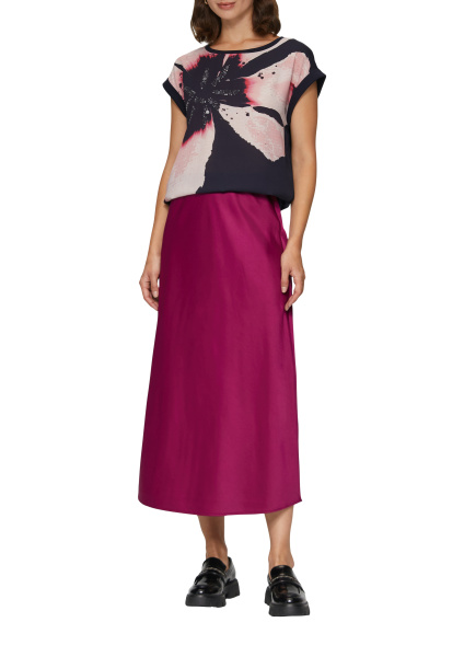 Блуза-футболка с коротким рукавом с акцентным цветком S.Oliver