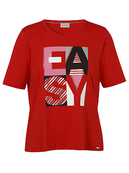 Красно-малиновая футболка с принтом Via Appia