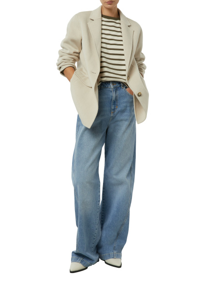 Хлопковый лонгслив в полоску Comma