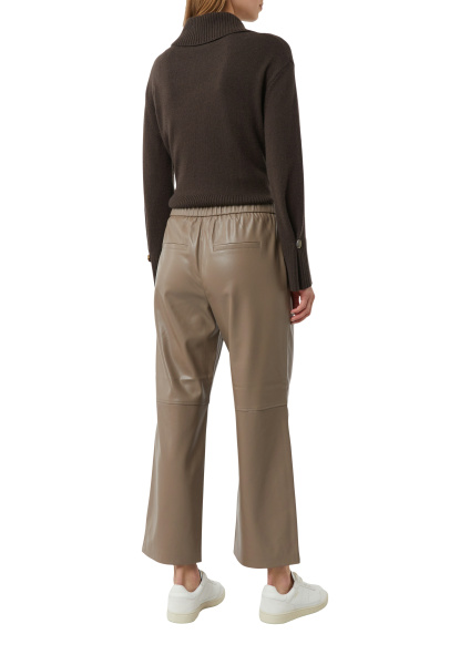 Брюки из искусственной кожи с поясом на резинке Comma 