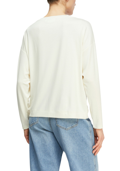 Лонгслив из вискозы с инкрустацией Comma