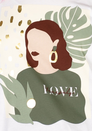 Футболка белая с принтом Comma Ci