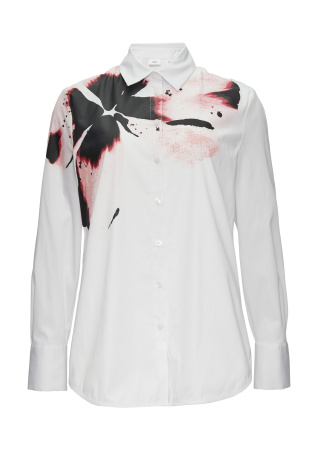 Белая блуза из хлопка с акцентным цветком S.Oliver