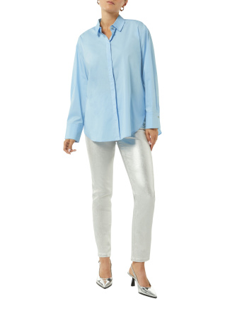 Блуза из хлопка голубого цвета Comma