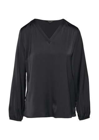 Атласная блузка с V-образным вырезом и эластичными манжетами Comma