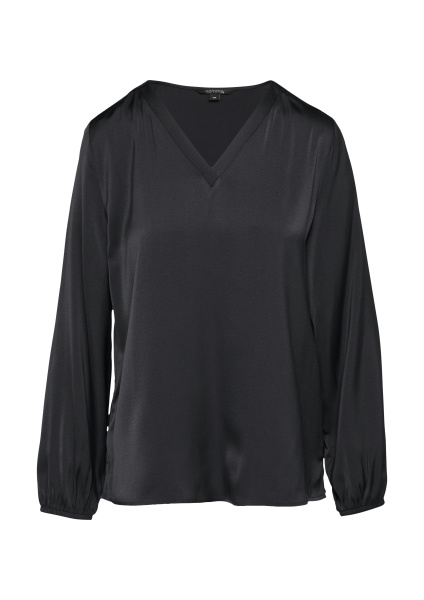 Атласная блузка с V-образным вырезом и эластичными манжетами Comma