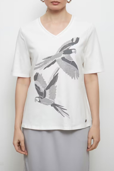 Хлопковая футболка с V-вырезом  Lebek (Лебек)