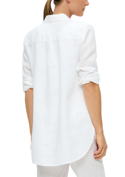 Длинная льняная блуза белого цвета S.Oliver