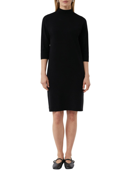 Трикотажное платье из смеси вискозы со спущенными плечами Comma