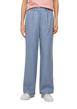 Широкие брюки пыльно-синего цвета из плотной ткани S.Oliver