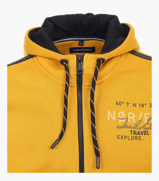 Толстовка на молнии желтая Casa Moda