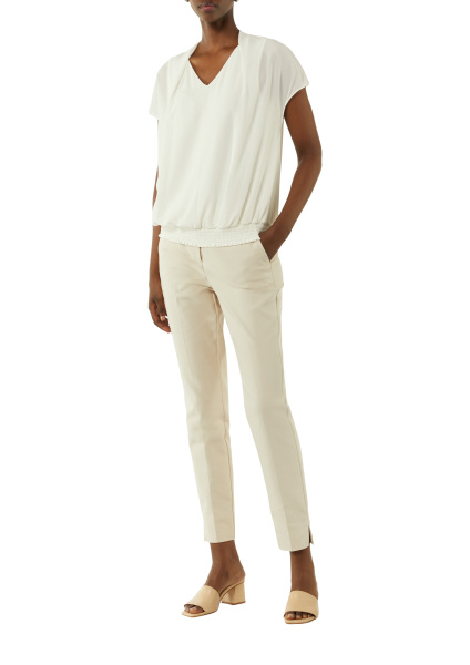 Шифоновая блуза с коротким рукавом с низом на резинке Comma