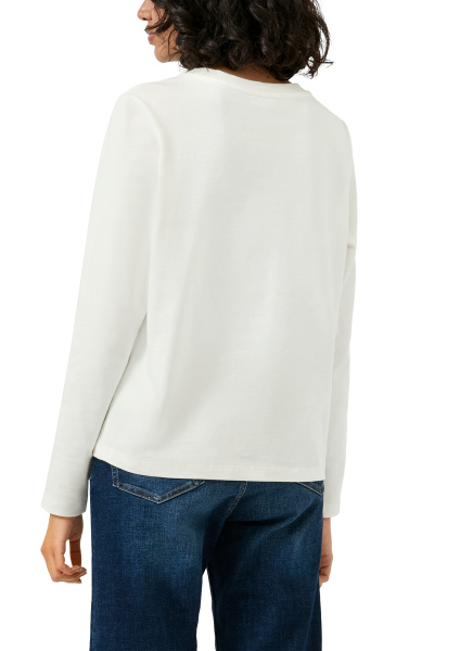 Хлопковый лонгслив с вышивкой бусинами S.Oliver