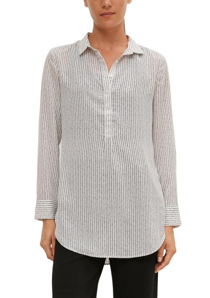 Удлиненная блуза в черную точку Comma