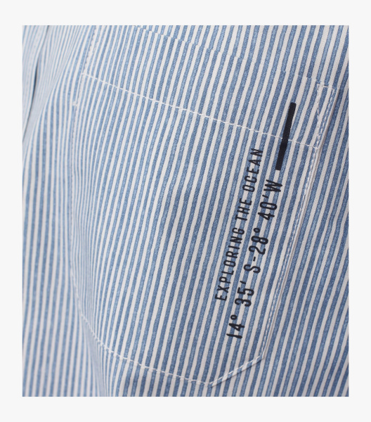 Сорочка с длинным  рукавом в вертикальную полоску Casa Moda