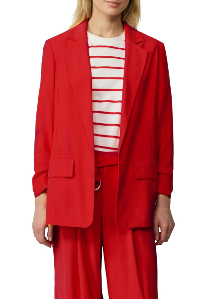 Красный жакет из смеси вискозы со сборками на рукавах S.Oliver