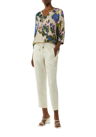 Футболка из трикотажа-мэш с цветочным орнаментом Comma