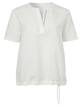 Белая блуза с коротким рукавом на завязке Via Appia