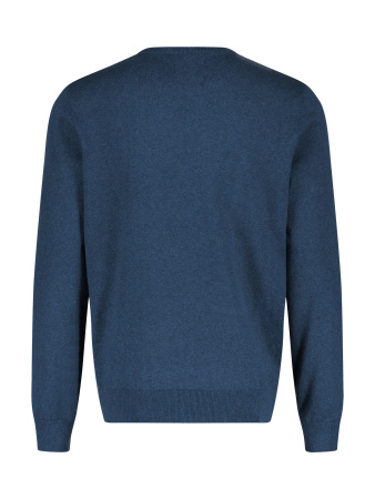 Джемпер из хлопка с круглым воротом синий Lerros