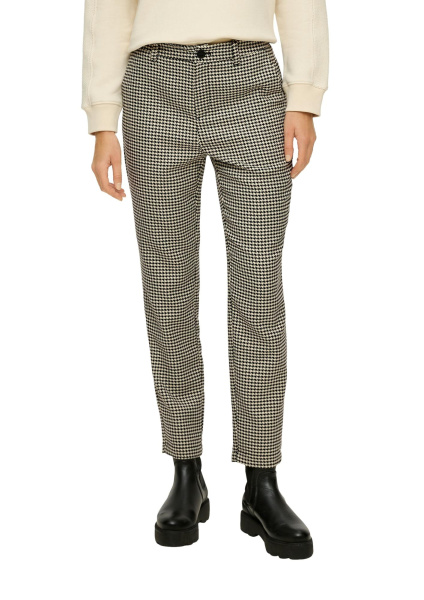 Брюки-морковки в мелкую гусиную лапку S.Oliver