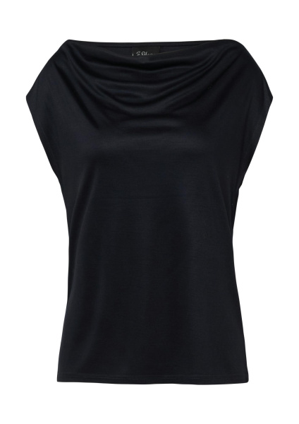 Футболка из вискозы без рукавов с вырезом-водопадом S.Oliver