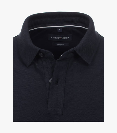 Рубашка-поло пике темно-синяя Casa Moda