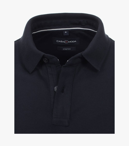 Рубашка-поло пике темно-синяя Casa Moda