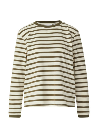 Хлопковый лонгслив в полоску Comma