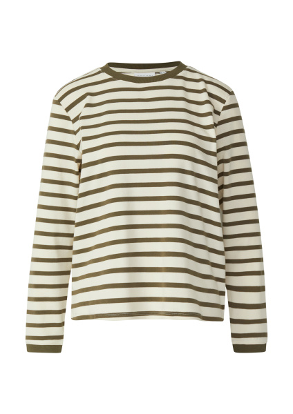 Хлопковый лонгслив в полоску Comma