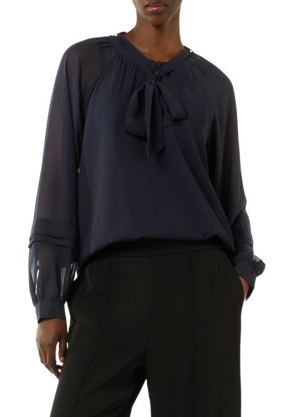 Романтичная блуза темно-синего цвета из шифона Comma
