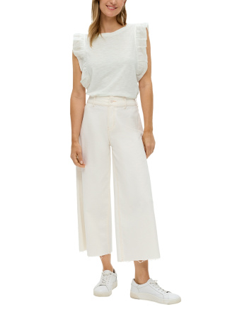 Футболка с оборками белого цвета S.Oliver