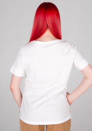 Футболка белая с принтом Comma Ci