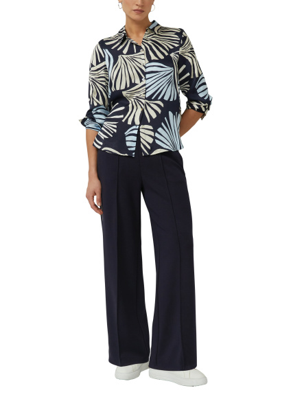 Блузка из вискозы с принтом и оптикой атласа S.Oliver