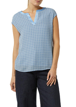 Блузка-топ с принтом и атласной отделкой Comma