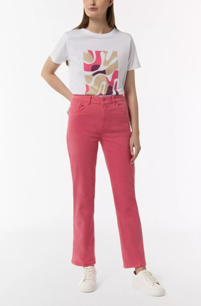 Расклешенные брюки розового цвета CommaCi