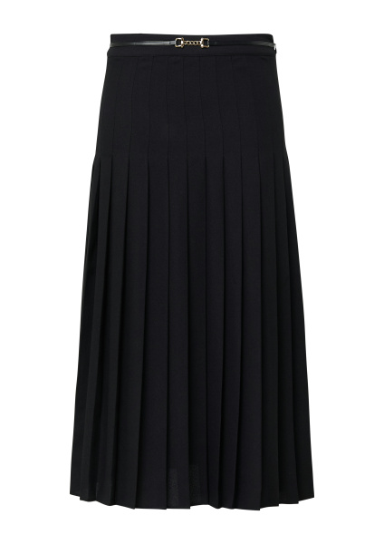 Черная юбка плиссе с декорацией на поясе Comma