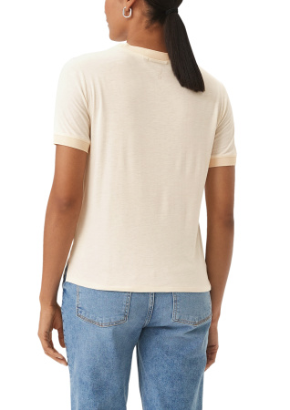 Футболка из вискозы с коротким рукавом бежевая CommaCi