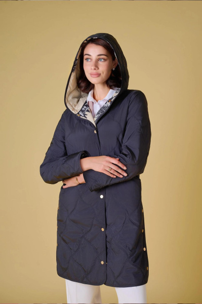 Пальто на тонком синтепоне с принтованным подкладом DAMO