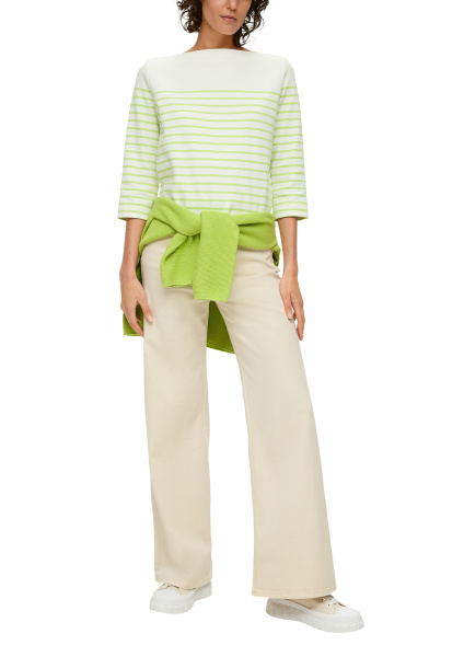 Свитшот из хлопка в зеленую полоску S.Oliver