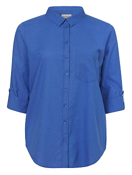 Блуза ярко-синего цвета из смеси льна и хлопка Via Appia