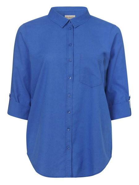 Блуза ярко-синего цвета из смеси льна и хлопка Via Appia