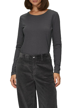 Лонгслив цвета антрацит из хлопка S.Oliver