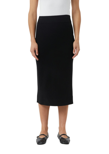 Трикотажная юбка-миди черного цвета Comma