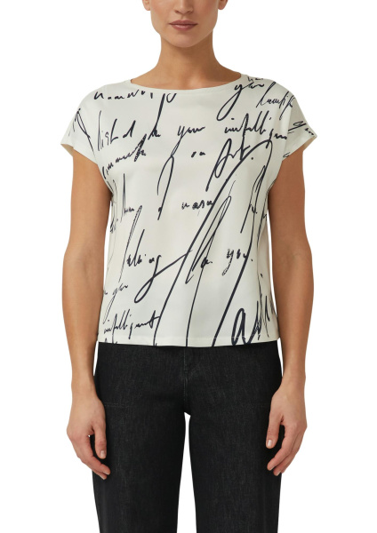 Футболка-блузка с буквенным принтом и стразами S.Oliver