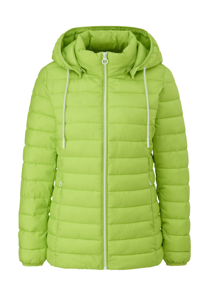 Легкая стеганая куртка со съемным капюшоном цвета лайм S.Oliver
