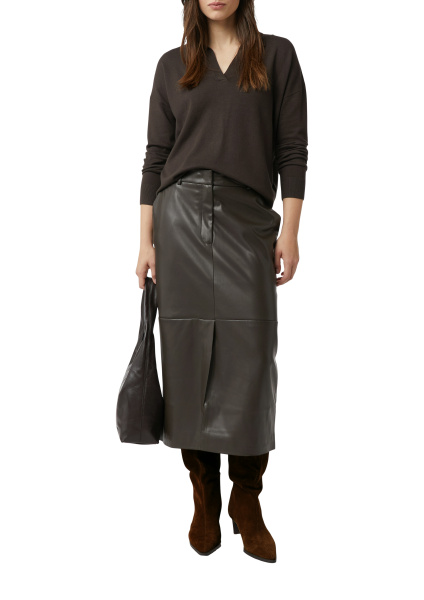Юбка из экокожи прямого кроя Comma