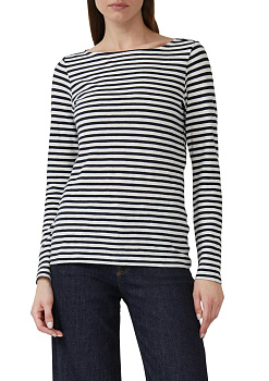 Хлопковый лонгслив в полоску S.Oliver