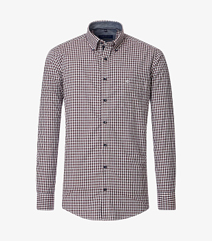 Сорочка в бордовую клетку casual fit Casa Moda